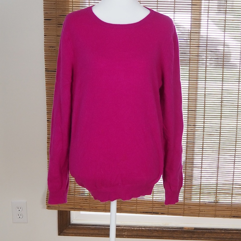 Charter Club Luxury 100% Cashmere Sweater Women's XL Pink Crewneck Long Sleeve